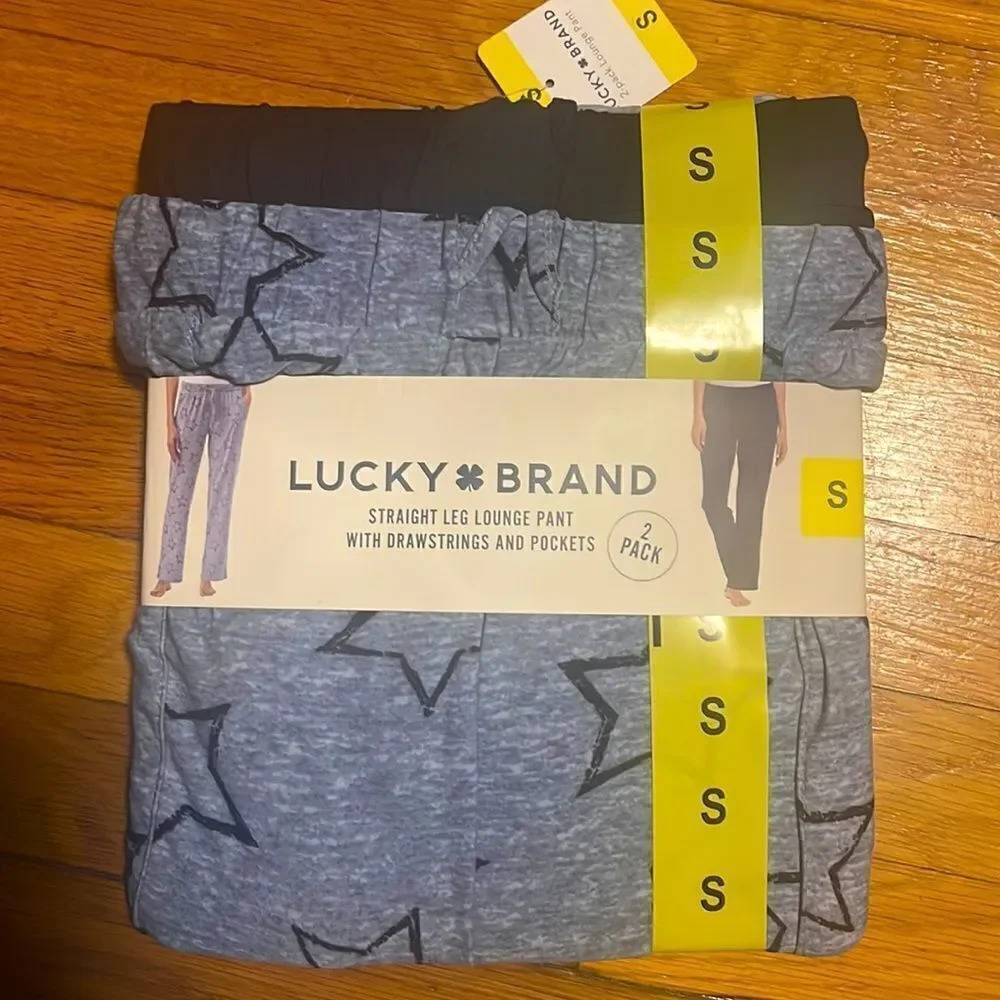 Lucky Brand 2pk Straight Leg Lounge Pants Blue - Picture 4 of 9